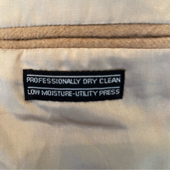 Vintage 80s Club Room 100% Camel Hair Tan Two Button Blazer Jacket Size 46 R - Picture 6 of 8